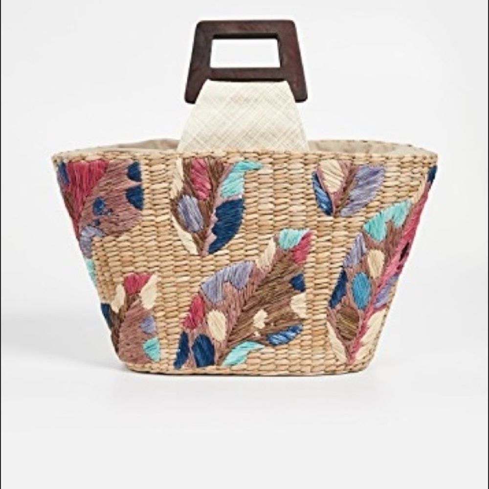 NWOT Anthropologie Aranaz  Louise Straw Tote - Picture 5 of 13